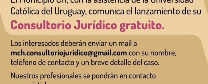 CONSULTORIO JURÍDICO GRATUITO PARA LOS VECINOS DE LA MONDIOLA Y DEMÁS BARRIOS DEL MUNICIPIO CH.